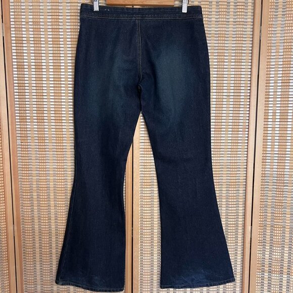Vintage dark wash lowrise Anchor Blue 100% cotton flared jeans - Picture 3 of 4